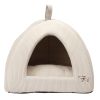 Beige Medium Size Dog Bed Dome Tent - Machine Washable