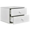 Modern White Wood 2-Drawer Accent End Table Nightstand
