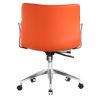 Orange Modern Mid-Back Office Chair Mid-Century Style with Metal Arms