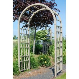 Outdoor 7.5-Ft Mocha Vinyl Arched Arbor for Garden  Made in USA