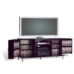 60-inch Plasma TV Stand with Media Storage in Black Finish