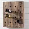 Rustic Wood Wall Hanging 16-Bottle Wine Rack