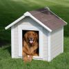 Solid Wood Luxurious Dog House with Classic Asphalt Shingle Roof