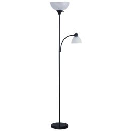 72-inch Tall Black Floor Lamp with Adjustable Reading Side Lamp