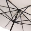 Stylish 9-Ft Patio Umbrella with Crank and Tilt in Dark Navy and White Stripe
