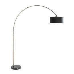 Modern 81-inch Tall Arch Floor Lamp with Black Drum Shade and Marble Base
