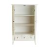 Classic Bedroom Armoire Wardrobe Cabinet in Soft White Wood Finish