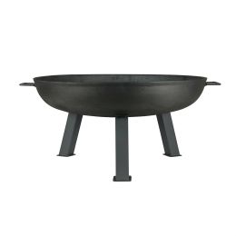 Large 30-inch Cast Iron Fire Pit Bowl with Sturdy Steel Legs