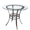 Round Glass Top Dining Table with Durable Metal Base