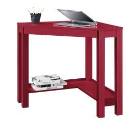 Red Corner Writing Laptop Desk with Drawer - Great for Small Spaces