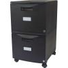 Black 2-Drawer Locking Letter/Legal size File Cabinet with Casters/Wheels