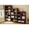 Contemporary 5-Shelf Bookcase Bookshelf in Royal Cherry Wood Finish