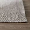 Gray 3' x 5' Flat Woven Hand Made Wool/Cotton Gray Area Rug