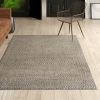 Gray 5' x 8' Flat Woven Hand Made Wool/Cotton Gray Area Rug
