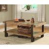 Contemporary Modern Classic Coffee Table in Worn Oak Finish