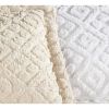 Full size Diamond Pattern Cotton Chenille Bedspread in White