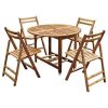 Set of 4- Outdoor Wooden Folding Patio Chairs