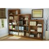 Contemporary 4-Shelf Bookcase in Medium Cherry Wood Finish
