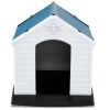 Small Outdoor Heavy Duty Blue and White Plastic Dog House