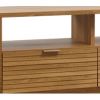 Modern Light Oak Finish TV Stand Entertainment Center - Fits up to 70-inch TV