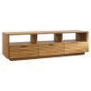 Modern Light Oak Finish TV Stand Entertainment Center - Fits up to 70-inch TV