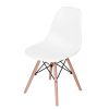 Set of 4 Modern Armless Dining Chairs in White with Wood Legs