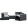 Black Wicker Resin 4-Piece Outdoor Patio Furniture Set