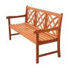 Sustainable Eucalyptus Wood 5-Ft Outdoor Garden Bench in Natural Finish