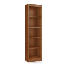 Cherry Wood Finish 71-inch Tall Skinny 5-Shelf Space Saving Bookcase