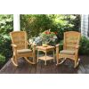 3-Piece Outdoor Porch Rocker Set w/ 2 Amber Wicker Resin Rocking Chairs & Table