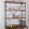 Durable Fir Wood and Metal Bakers Rack with Storage and Display Space
