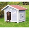 Solid Pine Wood Weatherproof Dog House with Adjustable Feet