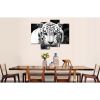 Black and White Tiger 4-Panel Canvas Wall Art Painting Print