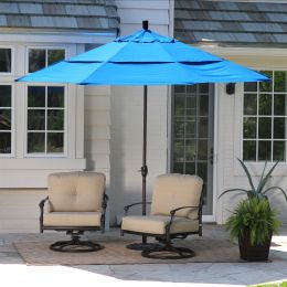 11-Ft Tilting Patio Umbrella with Pacific Blue Canopy Shade