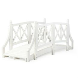 Durable White 6ft Canadian Hemlock Garden Bridge