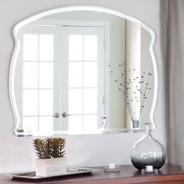Rectangular Arch Top Wavy Modern Frameless Wall Mirror