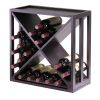 24-Bottle Modern Wine Rack Modular and Stackable in Espresso