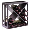 24-Bottle Modern Wine Rack Modular and Stackable in Espresso