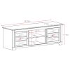 Dark Espresso TV Stand with Glass Doors - Fits up to 68-inch TV