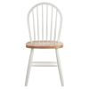 Set of 2 - Classic Wood Dining Chairs in Natural & White