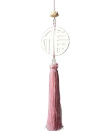 Chinese Fu Blessing Pendant With Pink Tassels Hanging Ornaments Can Be Used As Sachet
