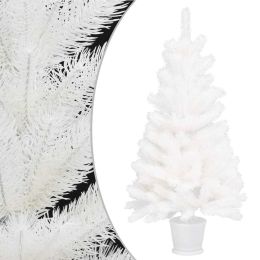 Artificial Christmas Tree with a Pot White 25.6" PE