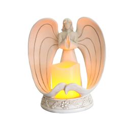 Resin angel candlestick sculpture(white)